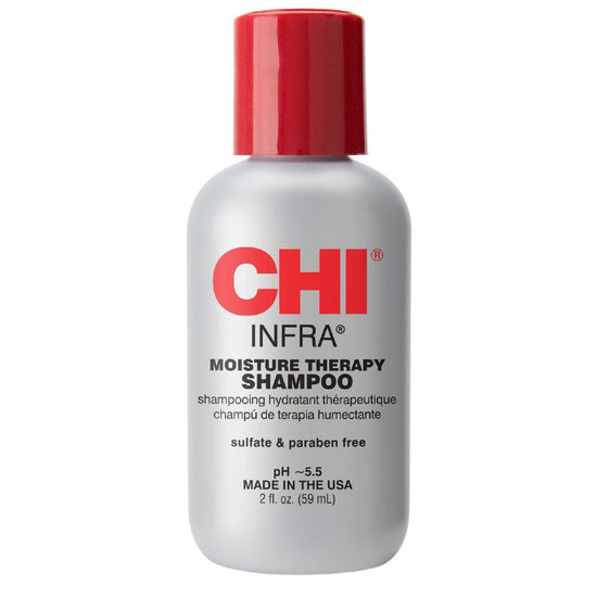 CHI INFRA moisture therapy shampoo bottle, 2 fl oz, with red cap