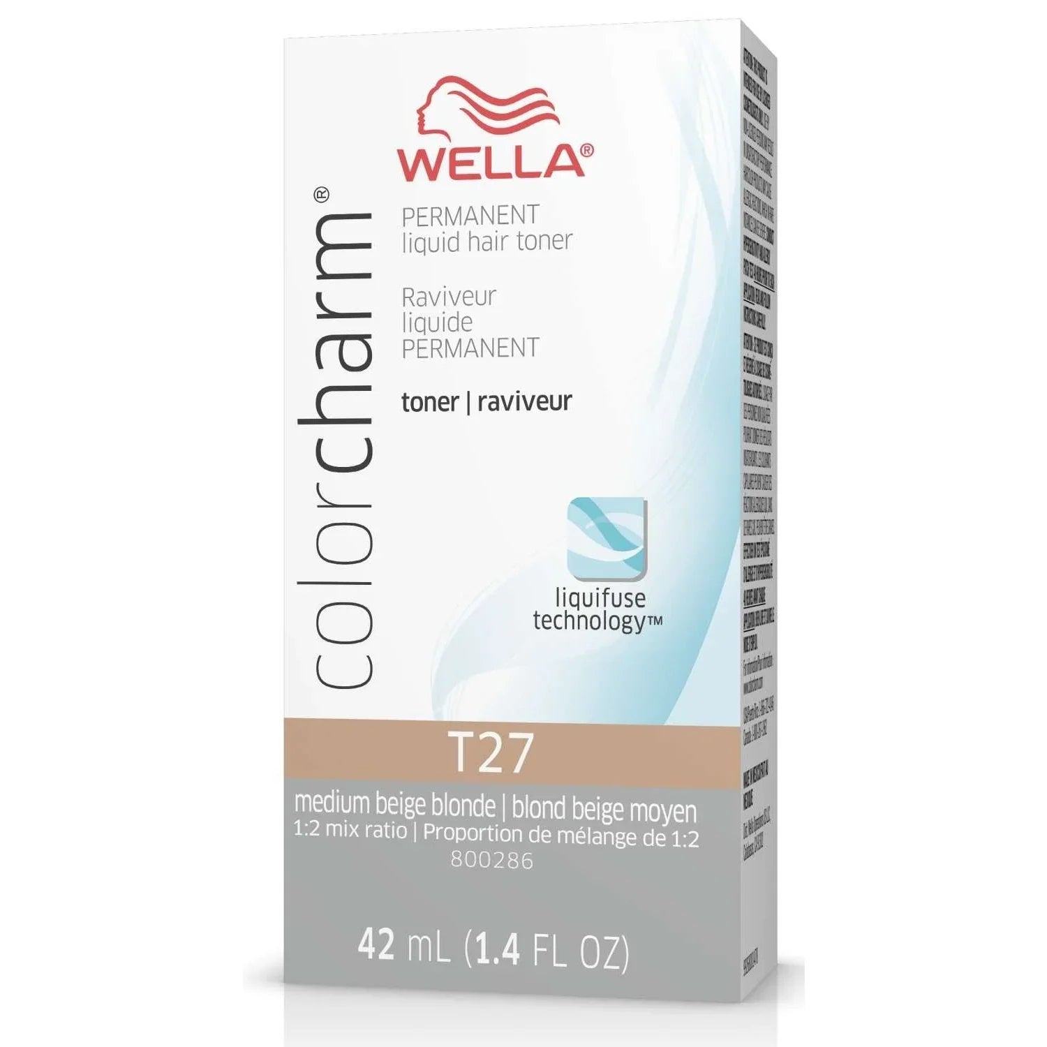 Wella Colorcharm Permanent Liquid Hair Toner T27 Medium Beige Blonde 1.4 Fl Oz by Wella