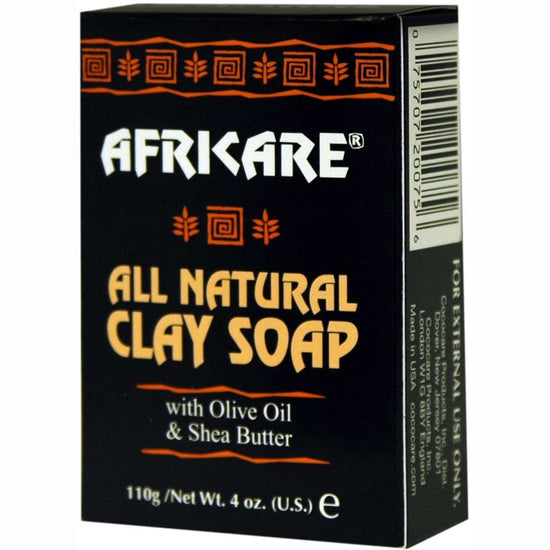 Natural clay soap bar in black-orange box, 4 oz.