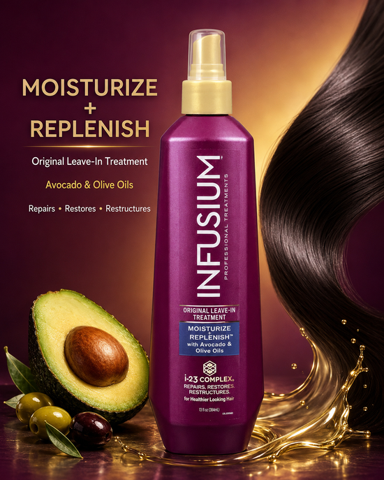 Infusium 23 leave-in treatment bottle with pump, with avocado and olive oil elements