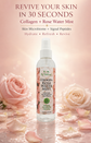 Rose water mist collagen spray bottle with clear body and white pump