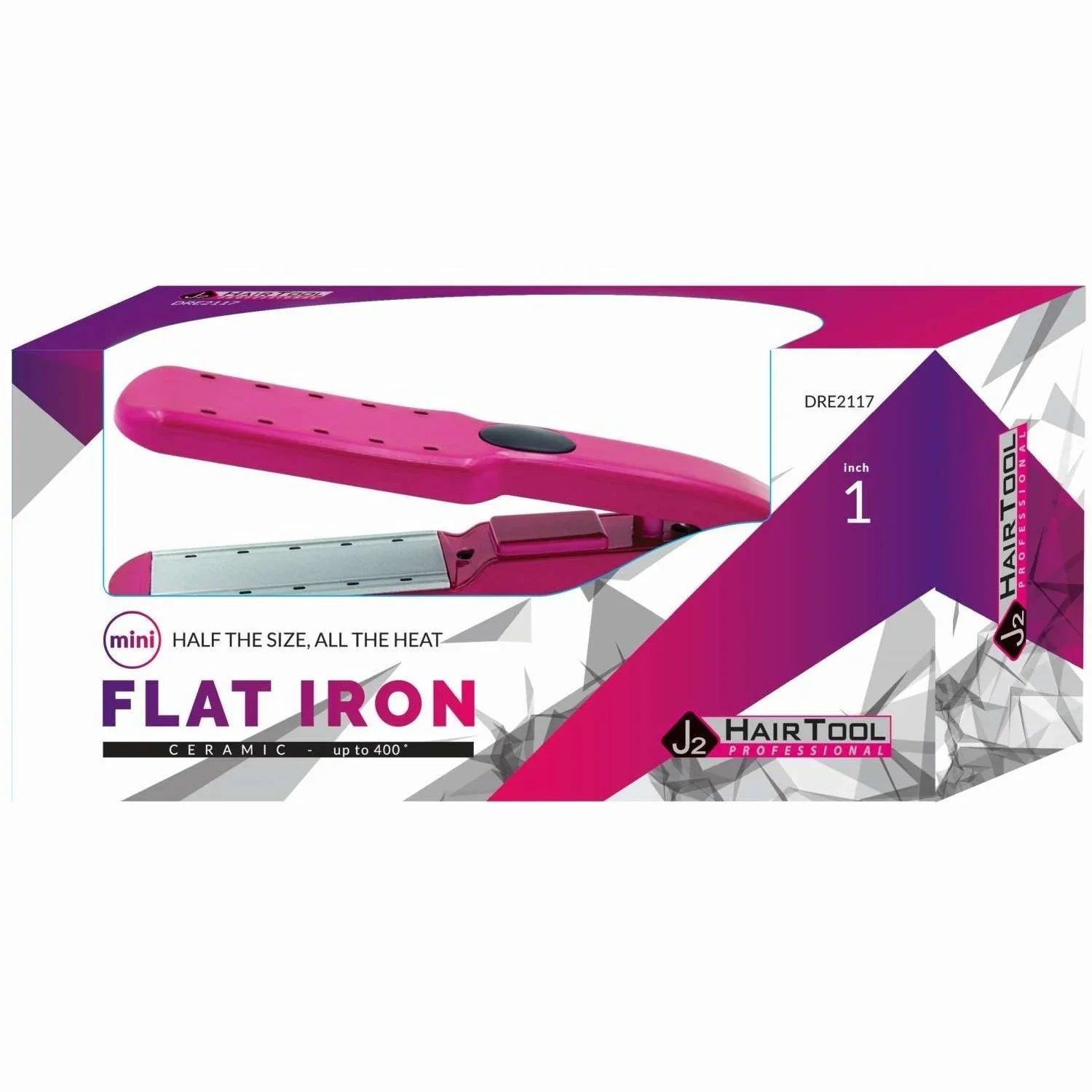 J2 Hair Tools Mini Flat Iron Hot Pink by J2 Hair Tools