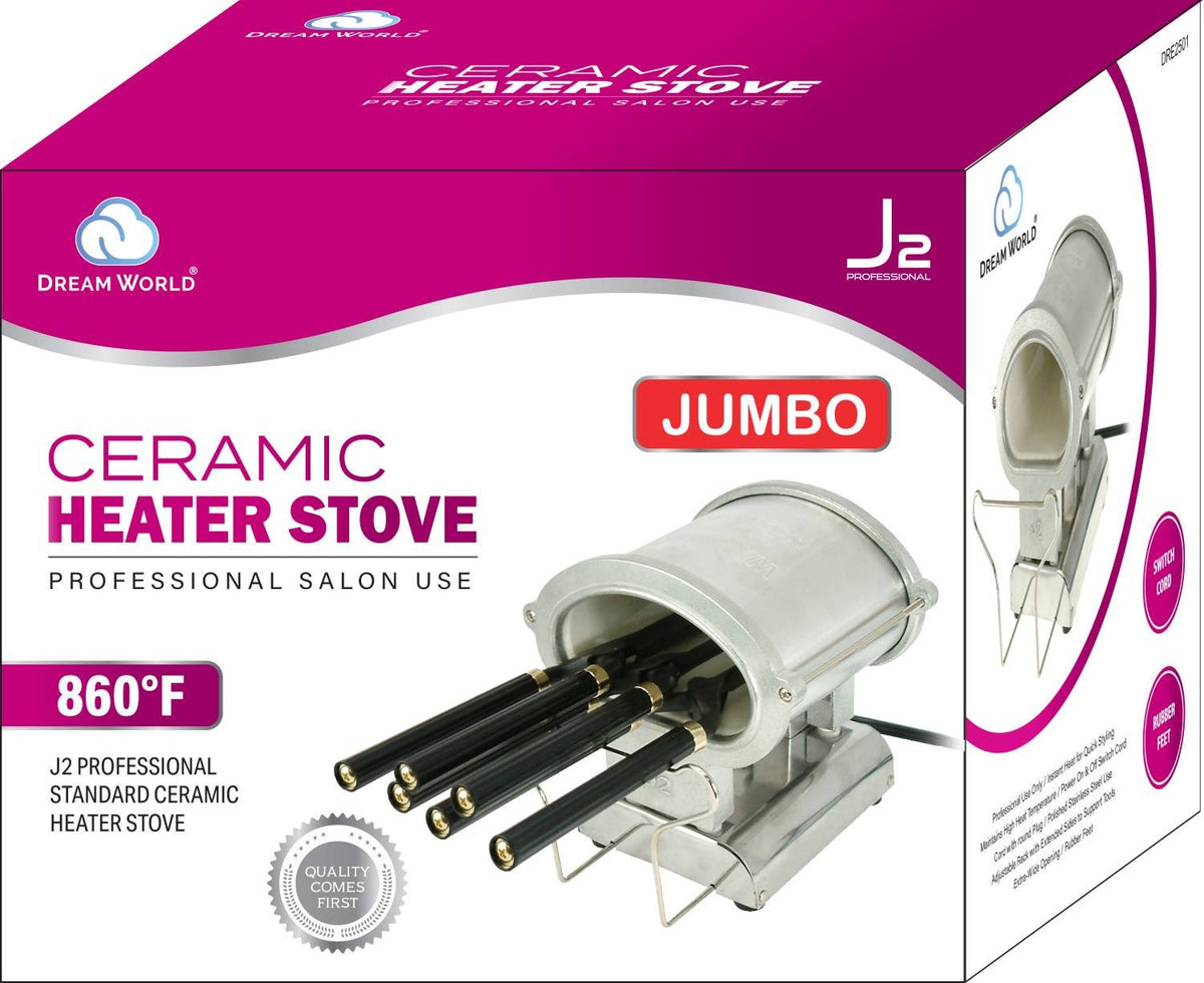 Ceramic curling iron heater stove with temperature control, jumbo, 860°F.