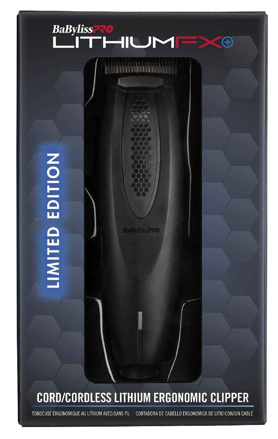 Babylisspro LithiumFx+ limited edition cord/cordless clipper, black