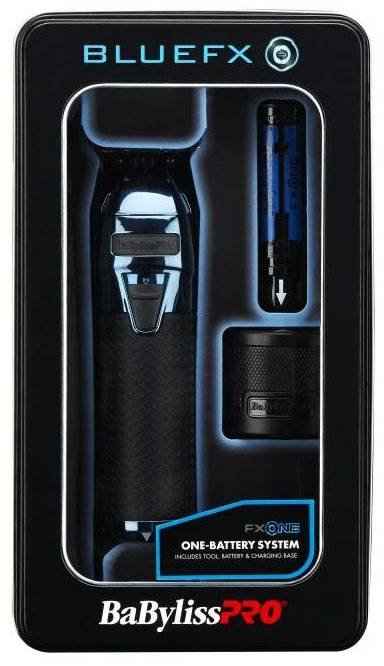 BaBylissPRO BLUEFX electric battery trimmer kit with metal attachment in box