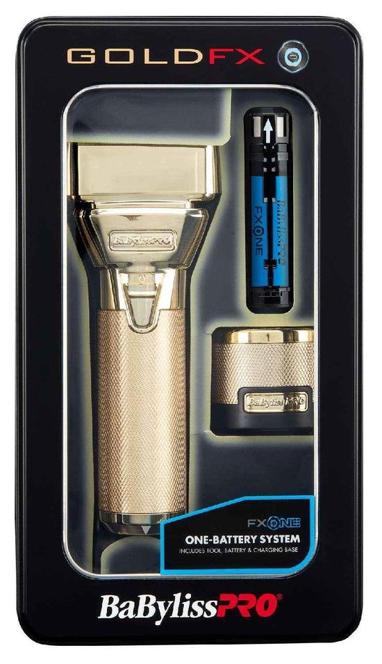 BaBylissPRO GoldFX foil shaver with interchangeable battery system, in retail box