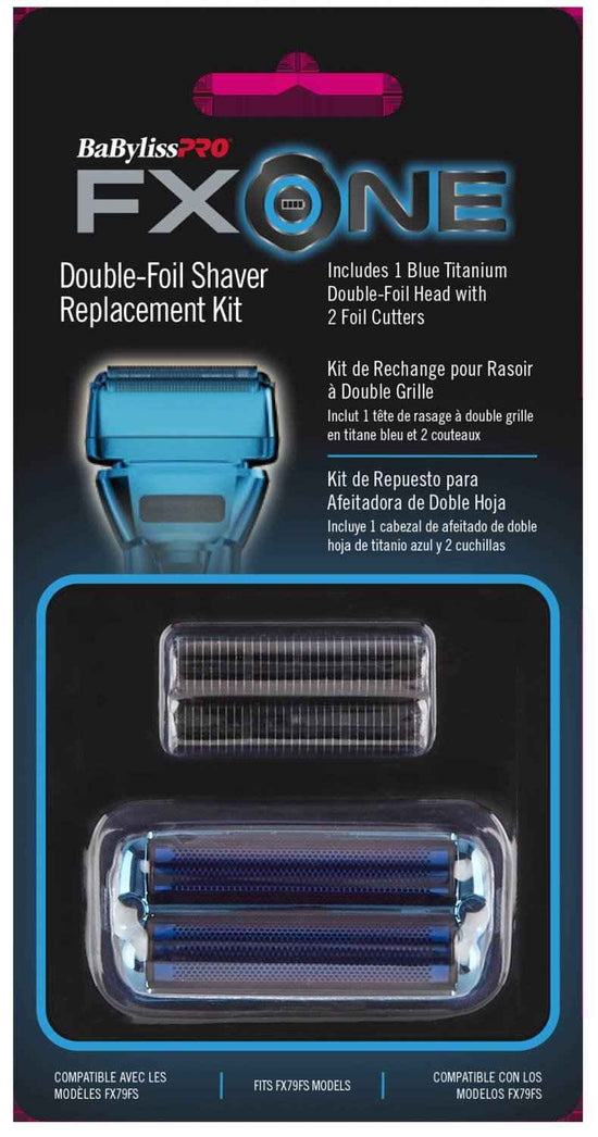 BABYLISSPRO BlueFX double-foil shaver replacement foil and cutter in blue