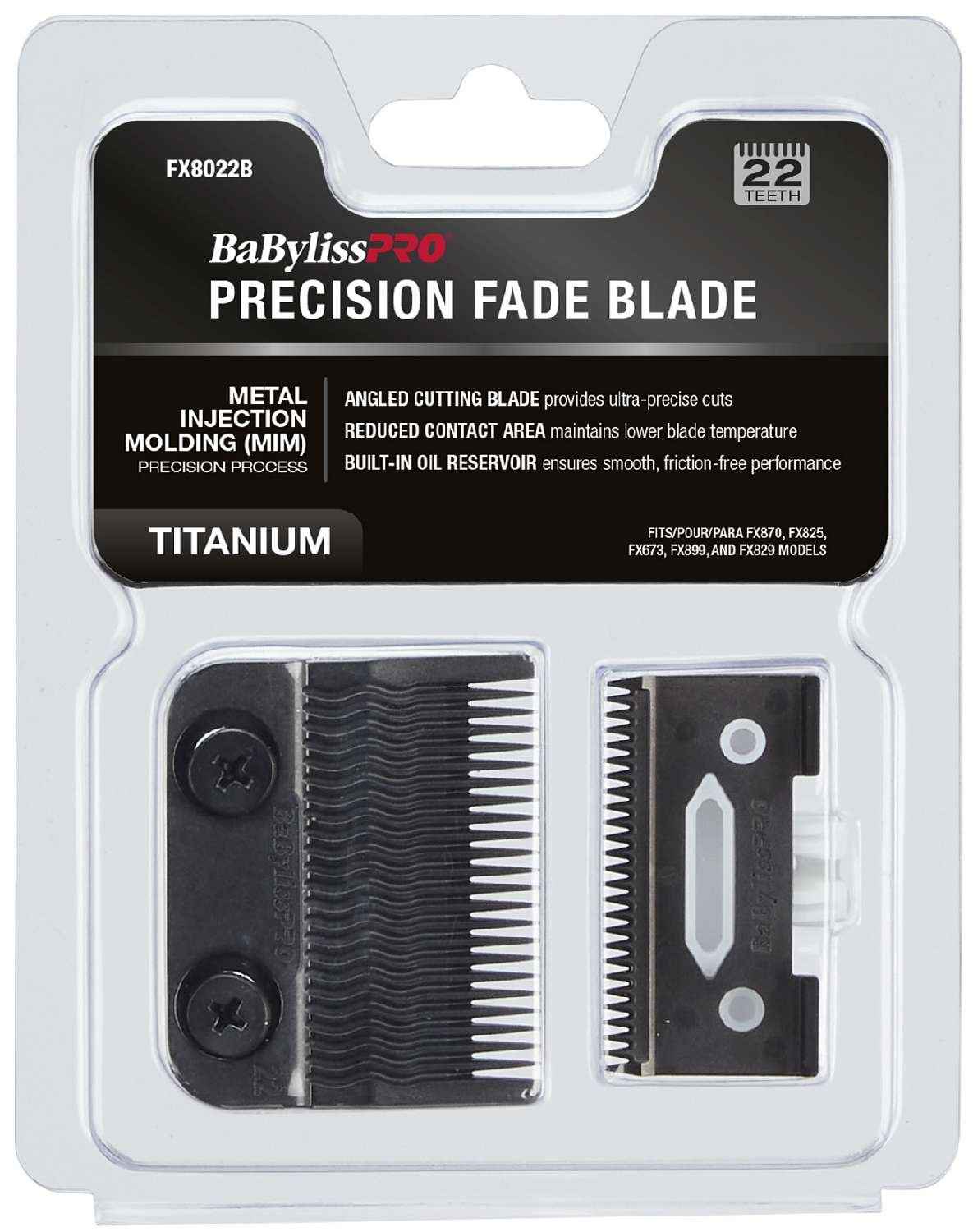 Babylisspro precision fade clipper blade, black titanium, 22 teeth, ultra-thin.