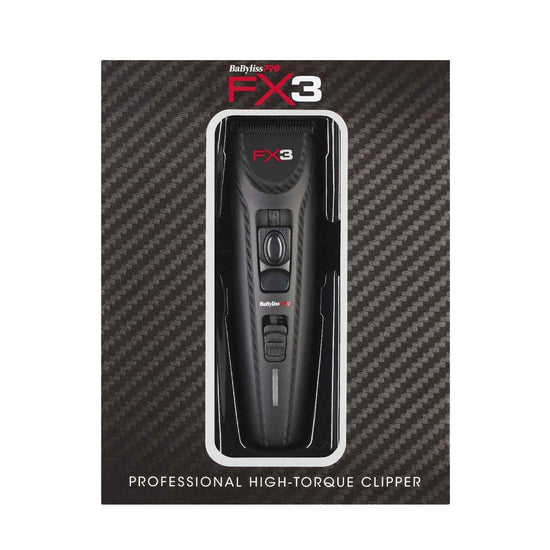 Babylisspro FX3 professional high-torque clipper, black with grip and control buttons