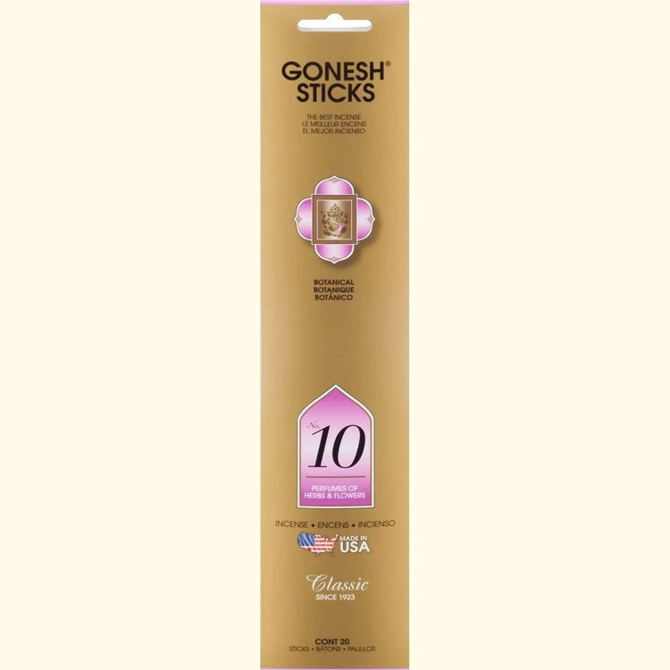 Gonesh Stick Classic 10 Herbs Flowers 20 Piece by Gonesh