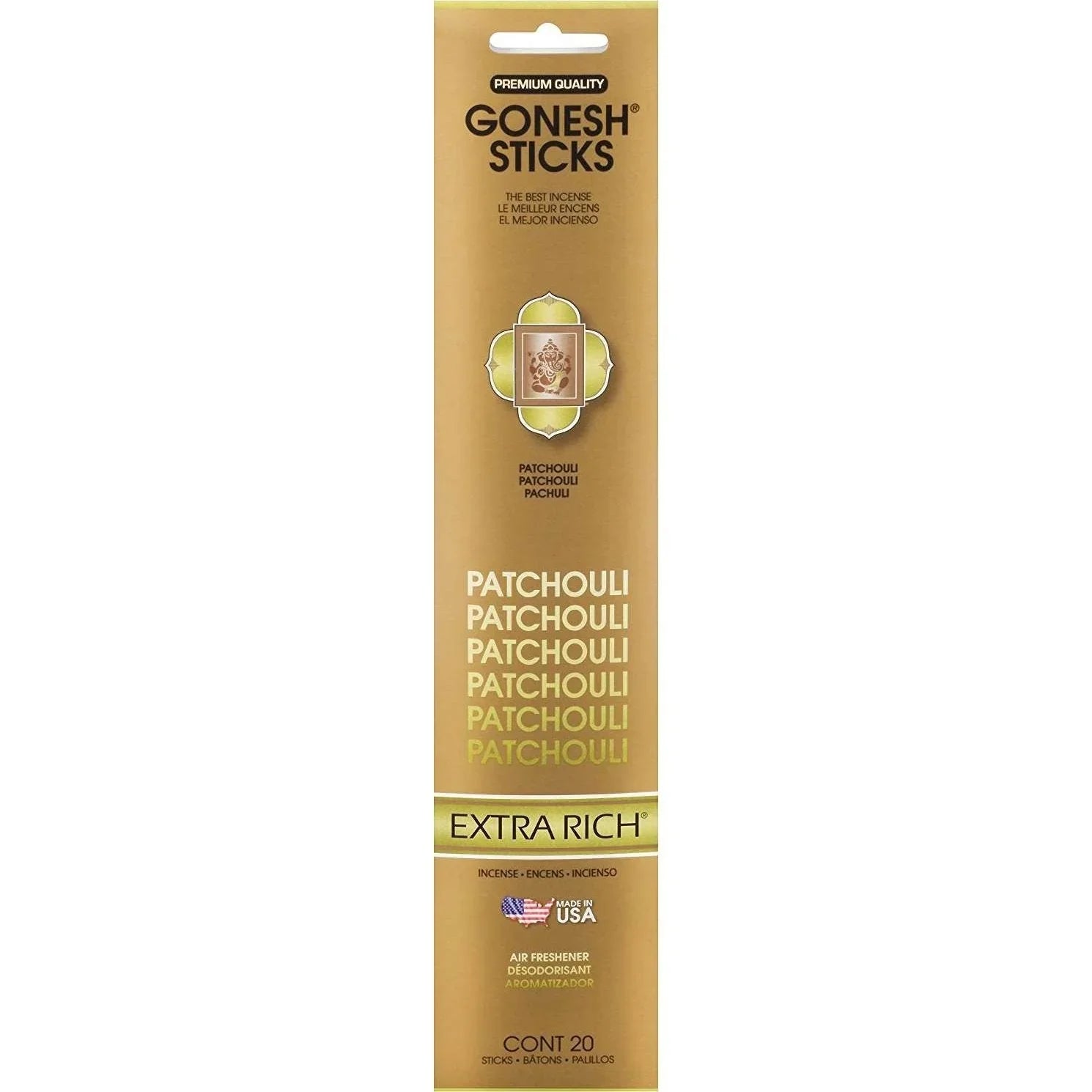 Gonesh Stick Extra Rich Patchouli 20 Piece by Gonesh