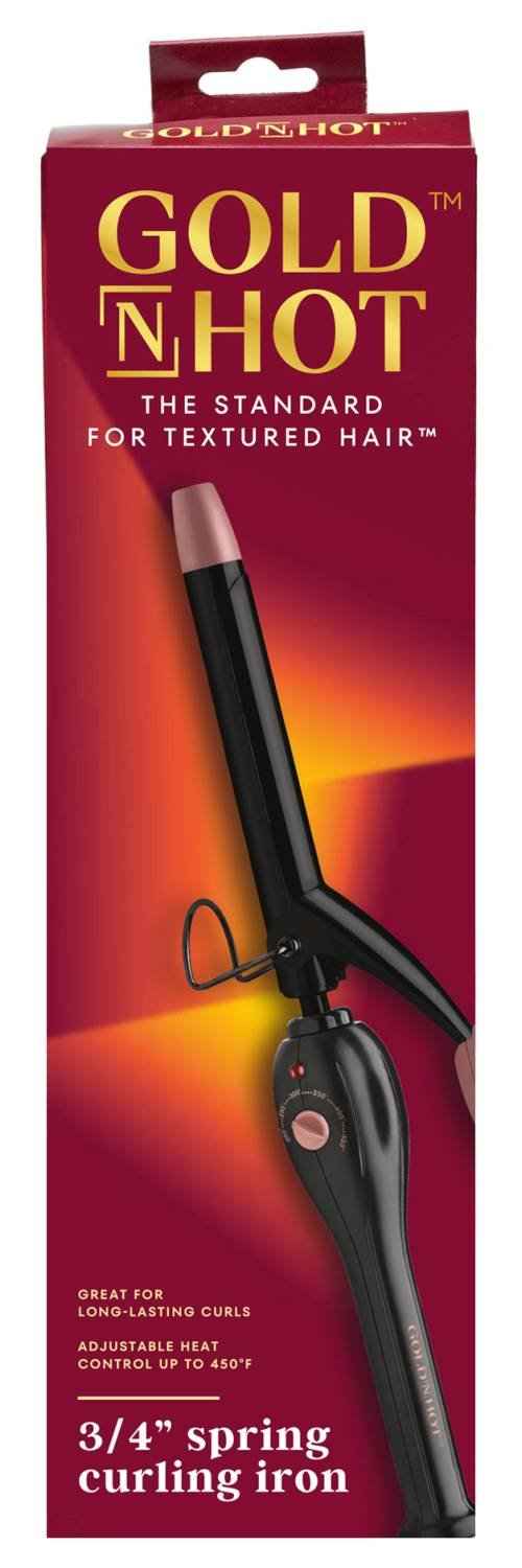 GOLD N HOT 3/4-inch spring curling iron with rose-gold finish, boxed