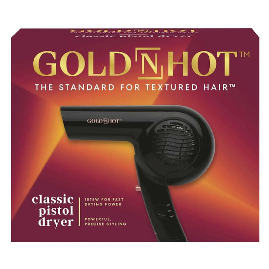 Black pistol-grip hair dryer with concentrator nozzle