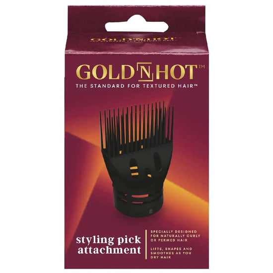 Gold N Hot styling pick attachment box with hair accessory silhouette