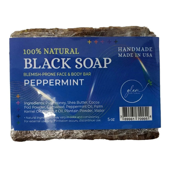 Glam Natural Black Soap Peppermint 5 Oz by Glam Natural