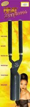 HEAT EXXPRESS curling iron with black barrel and handle, corded styling tool
