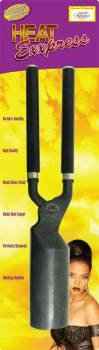 Curling iron with black barrel and handle in retail package