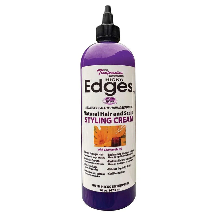 Hicks Edges Natural Hair And Scalp Styling Cream 16 Oz by Hicks