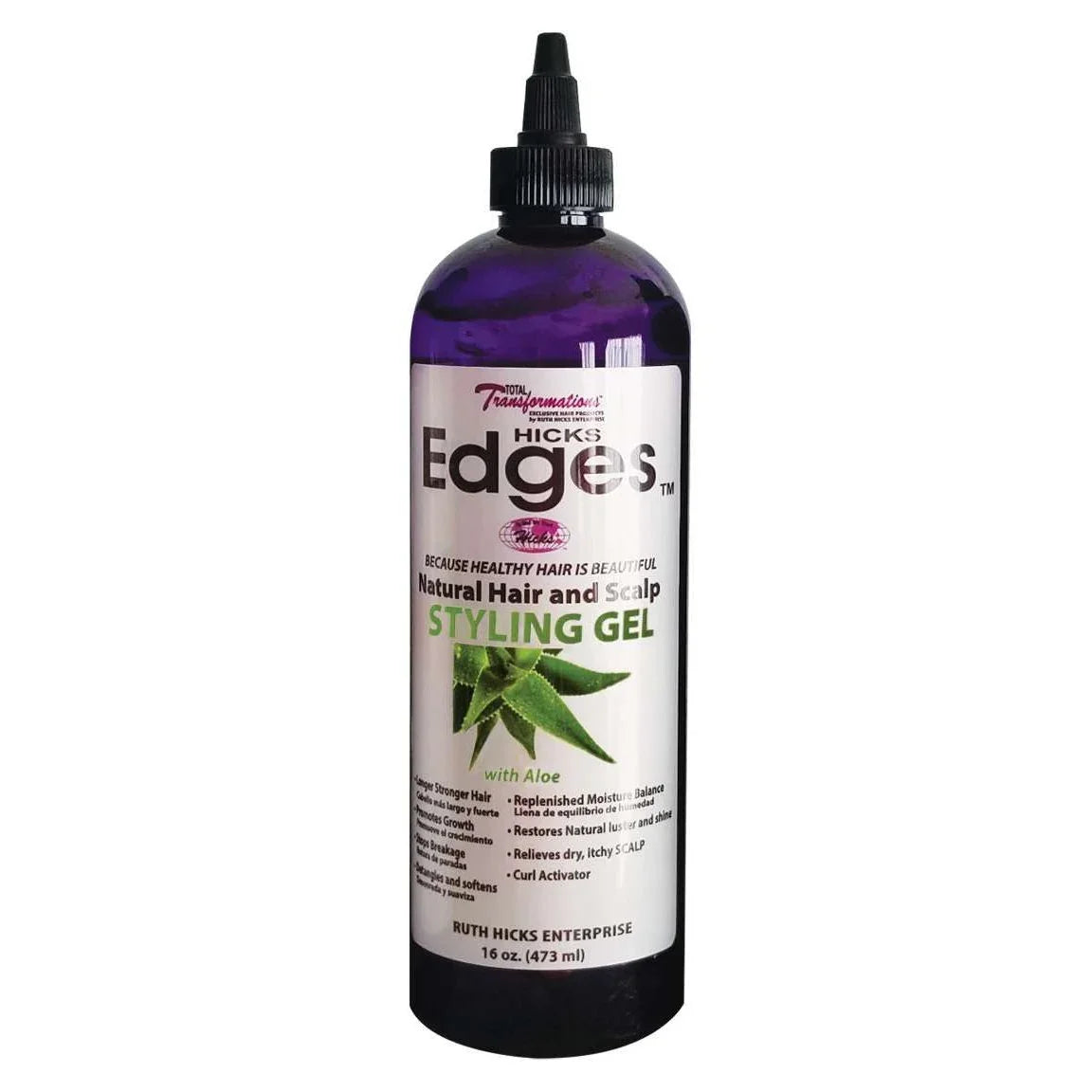 Hicks Edges Natural Hair And Scalp Styling Gel 16 Oz by Hicks