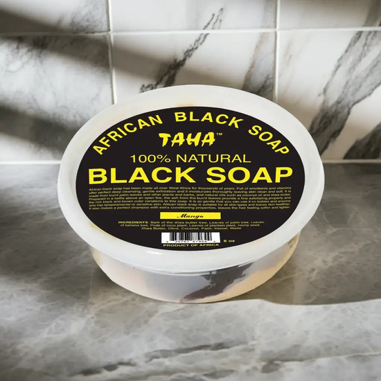 Taha Black Soap Mango Tub 8 Oz
