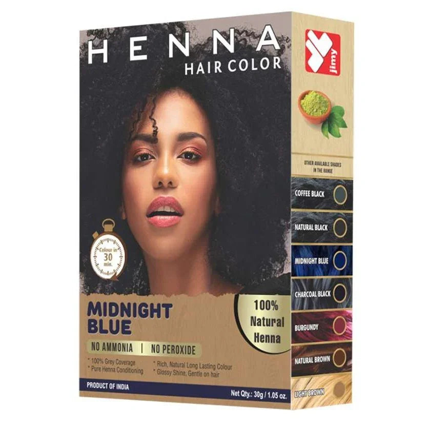 Jimy Henna Color Midnight Blue 1.05 Oz by JIMY HENNA