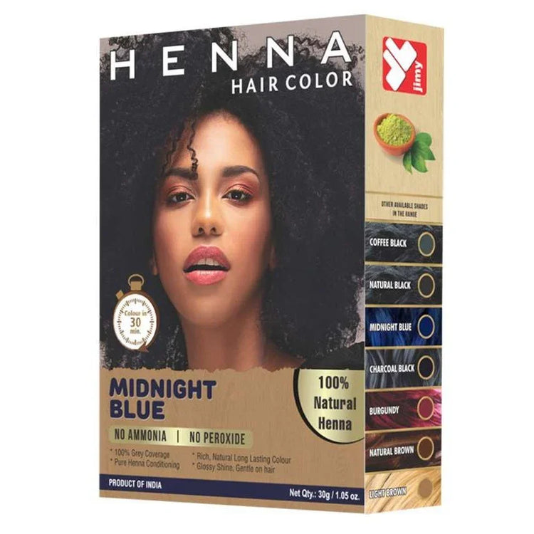 Jimy Henna Color Midnight Blue 1.05 Oz by JIMY HENNA