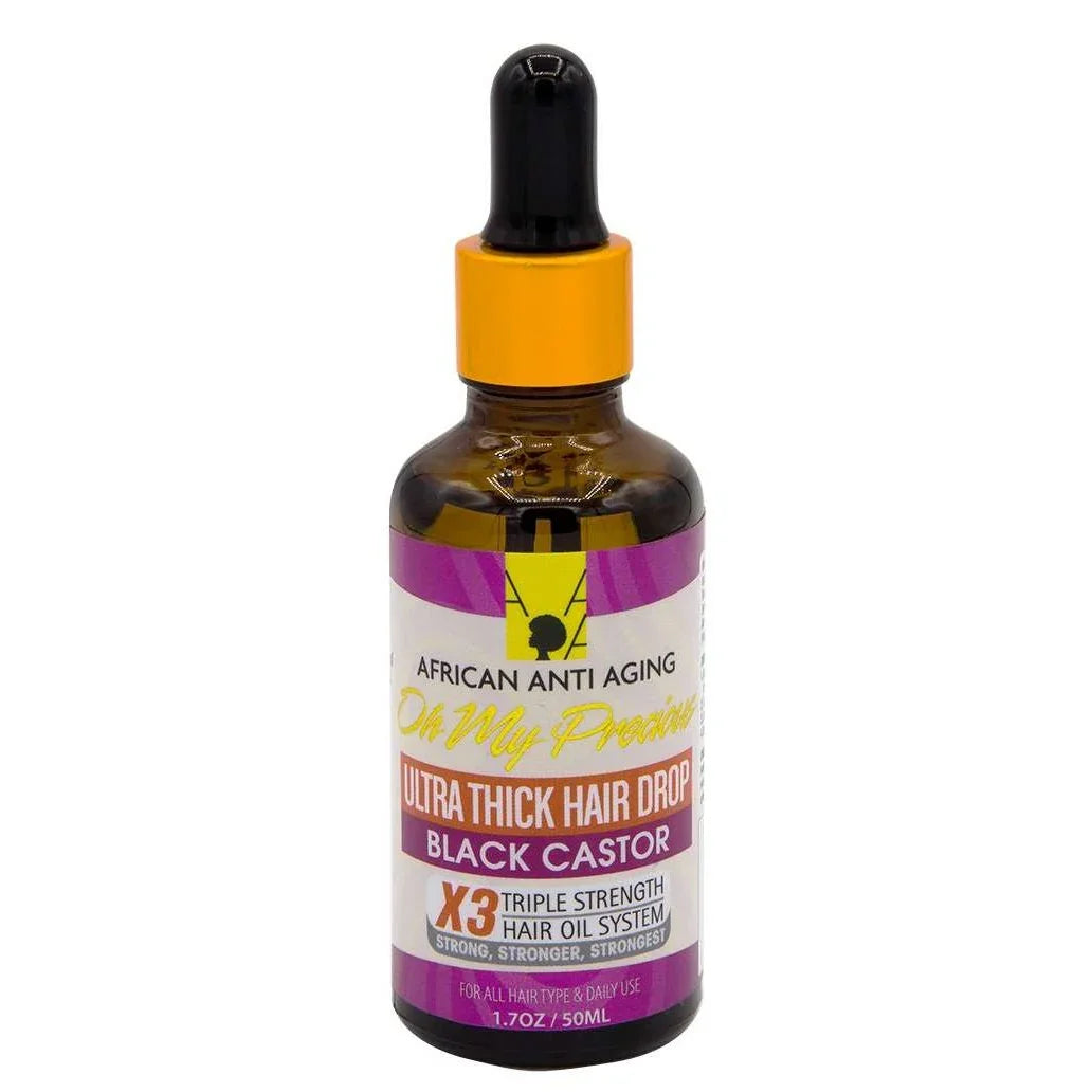 African Anti Aging Oh My Precious Ultra Mega Thick Hair Drop Black Castor 1.7 Oz by African Aging Agent