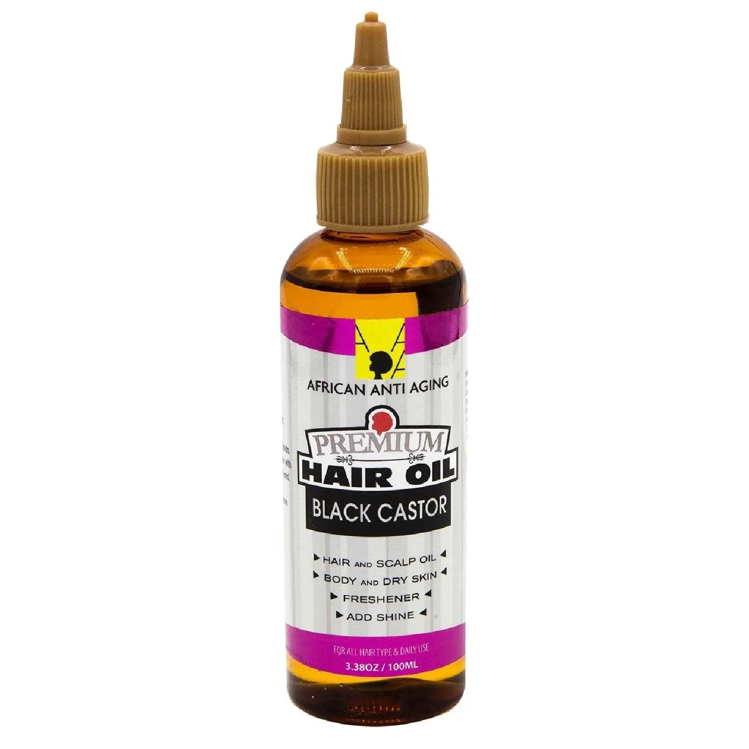 African Anti Aging Premium Hair Oil Black Castor 3.38 Oz by African Aging Agent