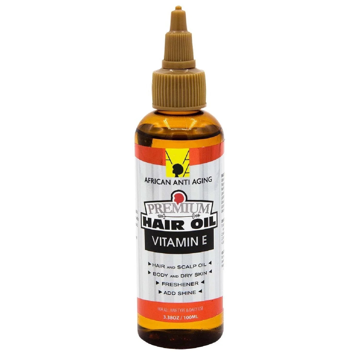 African Anti Aging Premium Hair Oil Vitamin-E 3.38 Oz by African Aging Agent