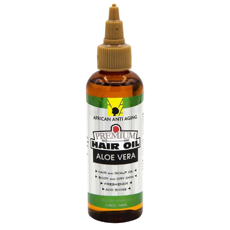 African Anti Aging Premium Hair Oil Alovera 3.38 Oz by African Aging Agent
