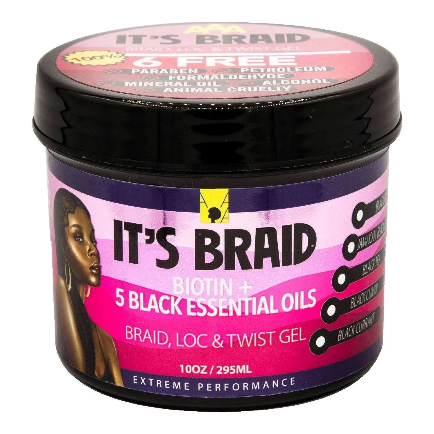 African Anti Aging Its Braid Braid Loc Twist Gel With Biotin 5 Black Essential Oils 10 Oz by African Aging Agent