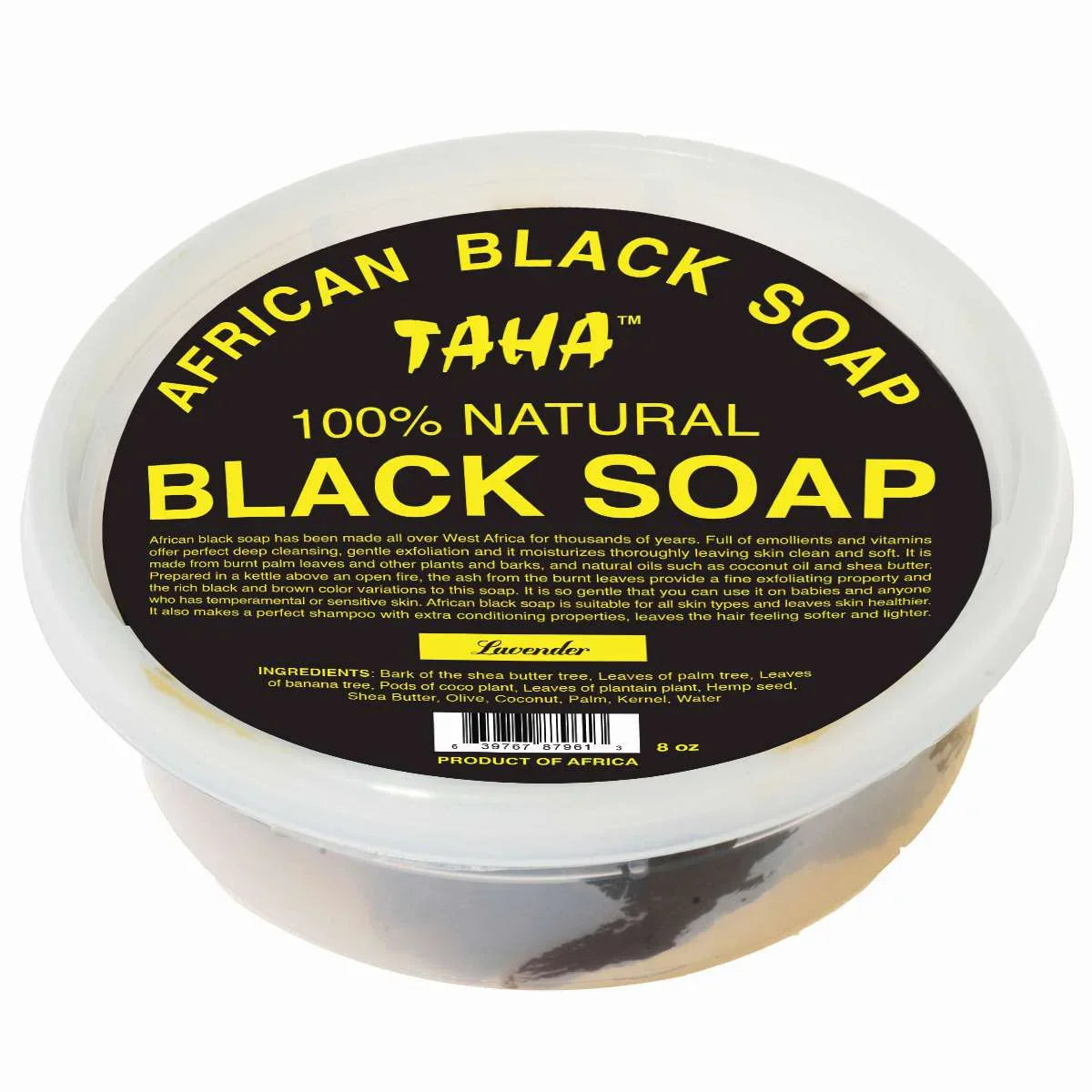 Taha Black Soap Lavender Tub 8 Oz by Taha