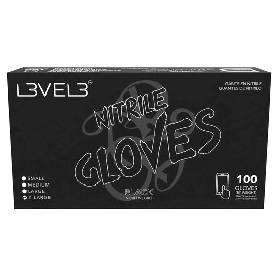 L3Vel3 Nitrile Gloves Black X-Large 100 Piece by L3VEL 3