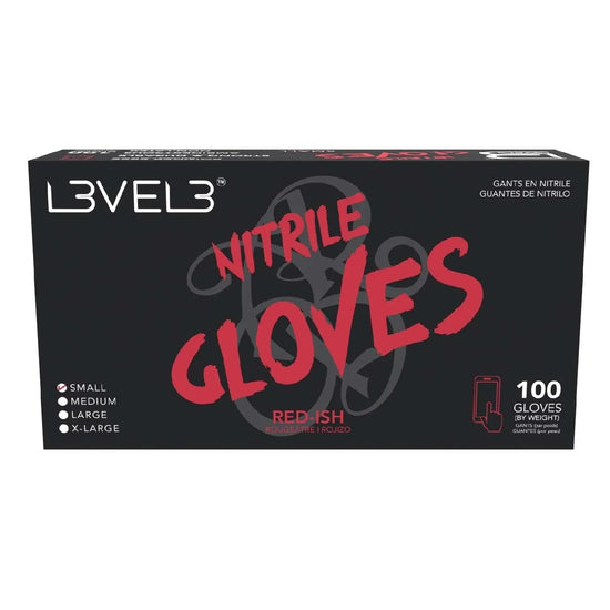 L3Vel3 Nitrile Gloves Red-Ish Small 100 Piece by L3VEL 3