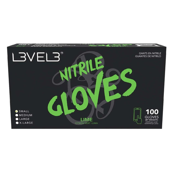 L3Vel3 Nitrile Gloves Lime Small 100 Piece by L3VEL 3