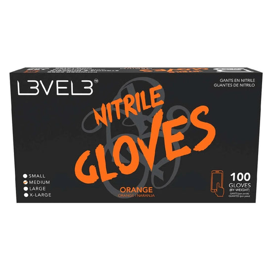 L3Vel3 Nitrile Gloves Orange Medium 100 Piece by L3VEL 3