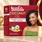 Leisure Curl coconut oil hair curl treatment kit box with model and cold wave system