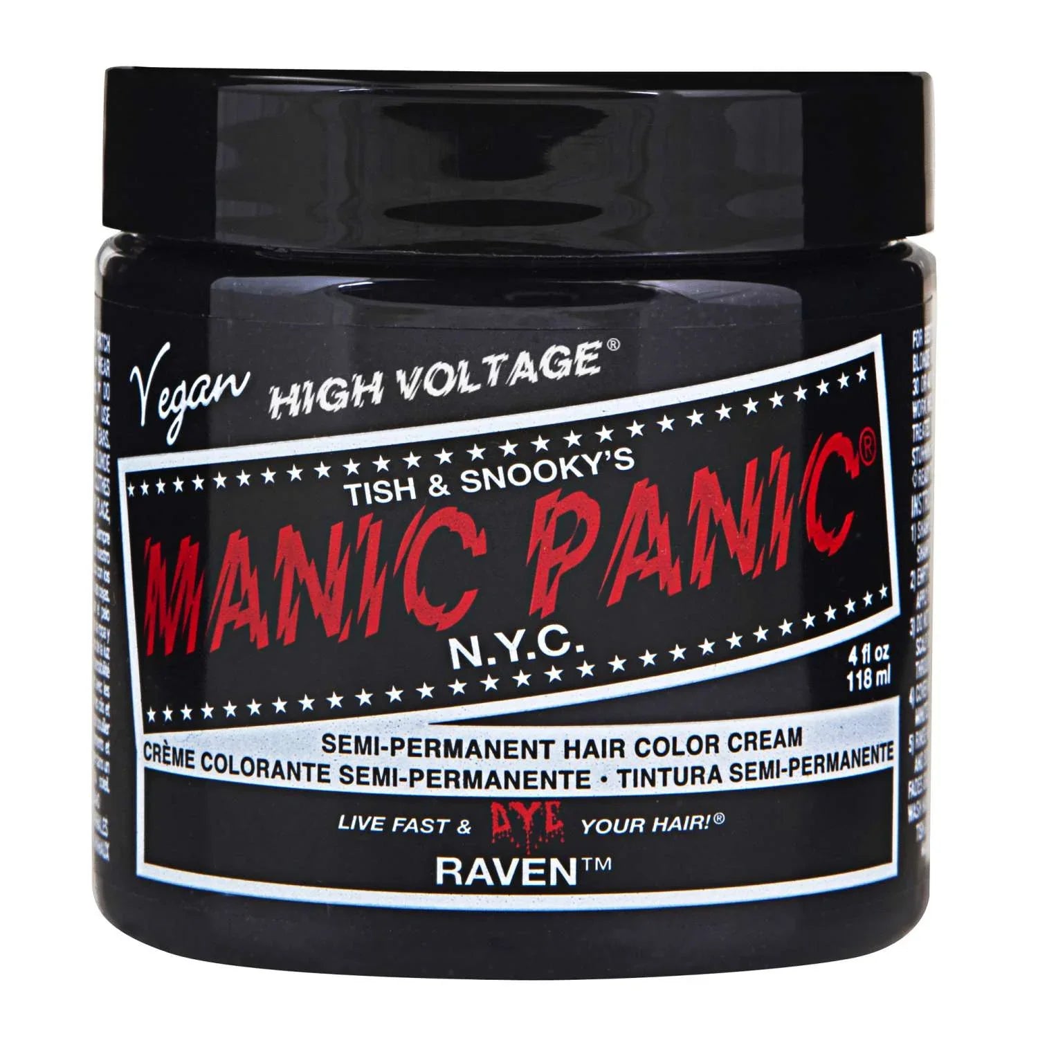 Manic Panic Semi Permanent Cream Hair Color - Raven 4 Oz by Manic Panic