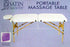 Satin Smooth portable massage table with carrying case on a light blue background