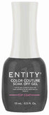 EOCC soak-off top coat bottle, dark gray polish with ENTITY Color Couture label