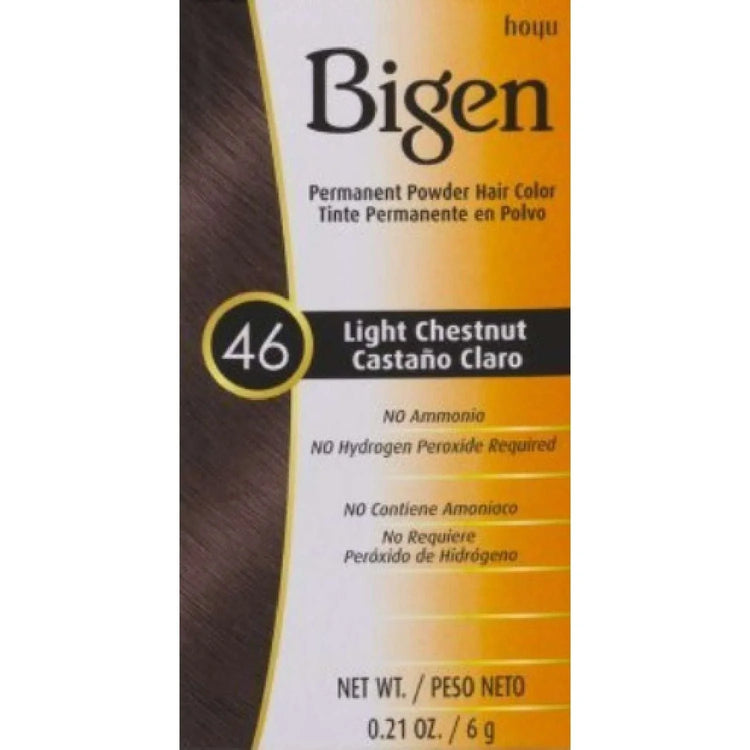 Bigen Permanent Powder Hair Color 46 Light Chestnut Kit by Bigen