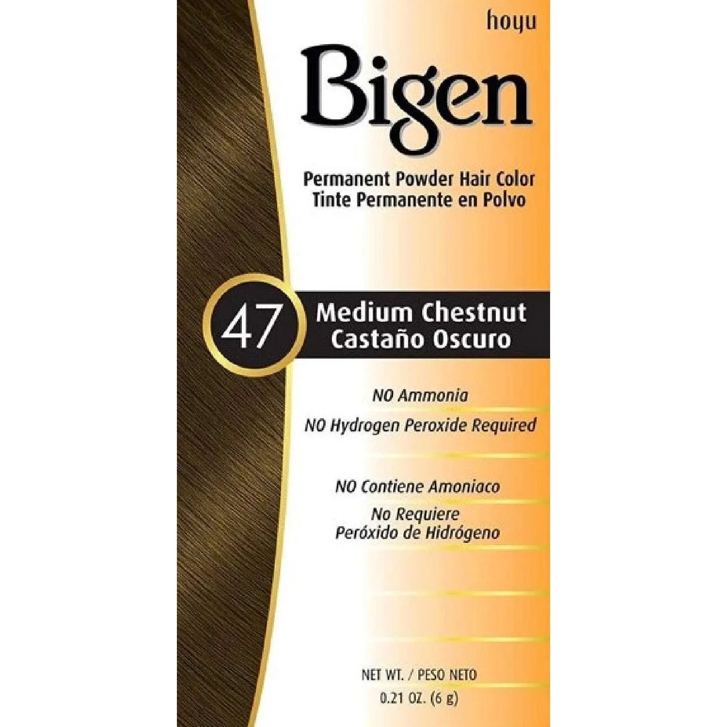 Bigen Permanent Powder Hair Color 47 Medium Chestnut Kit by Bigen