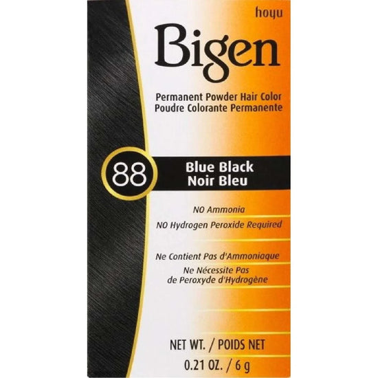 Bigen Permanent Powder Hair Color 88 Blue Black Kit by Bigen