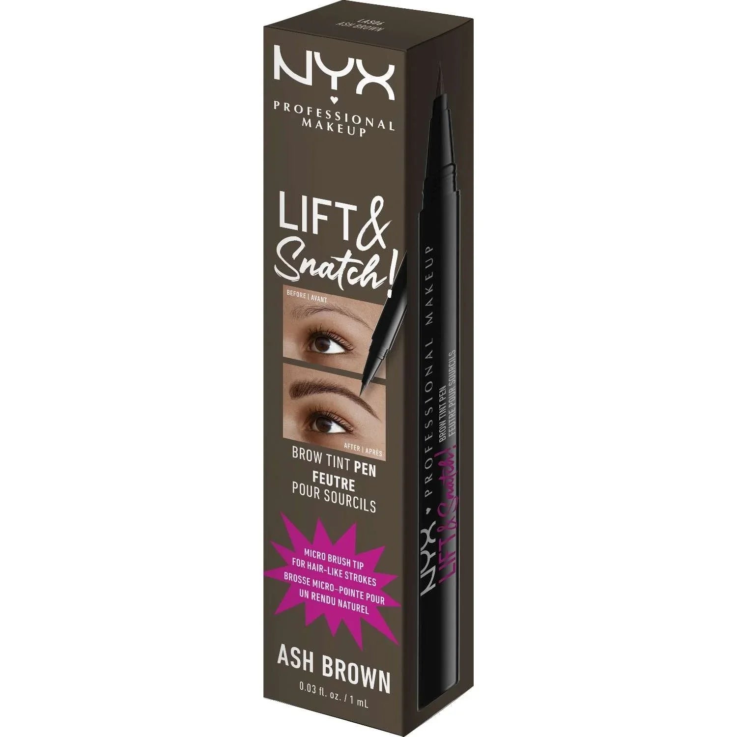 NYX Lift Snatch Brow Tint Pen 06 - Ash Brown 0.03 Fl Oz by NYX