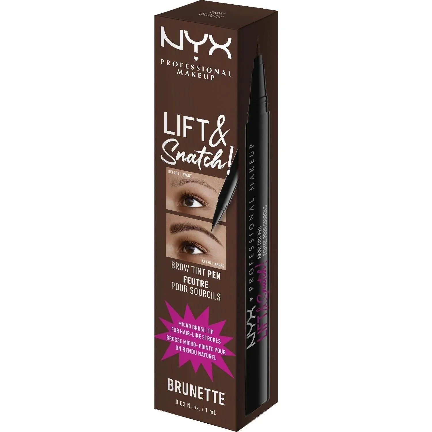 NYX Lift Snatch Brow Tint Pen 07 - Brunette 0.03 Fl Oz by NYX