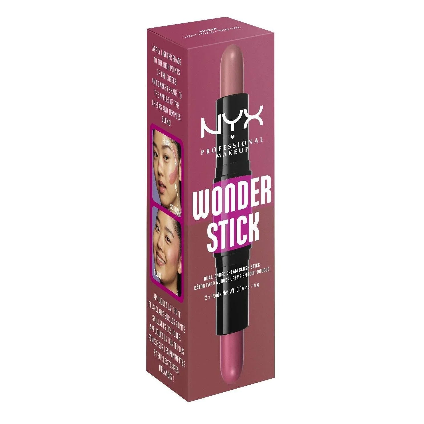 NYX Wonder Stick Cream Blush 01 - Light Peach And Baby Pink 0.28 Oz by NYX