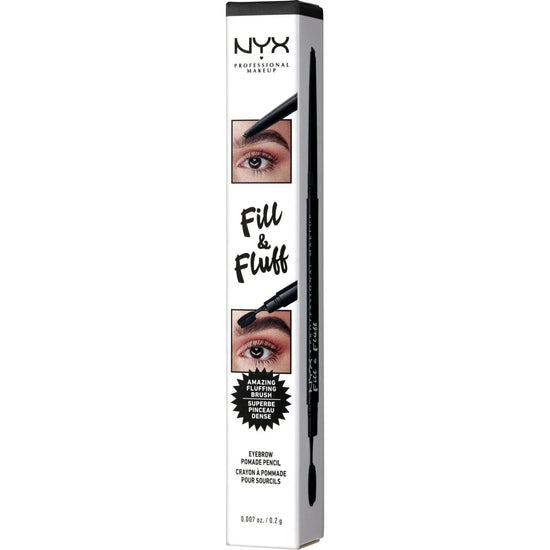 NYX Fill Fluff Eyebrow Pomade Pencil 08 - Black 0.007 Oz by NYX