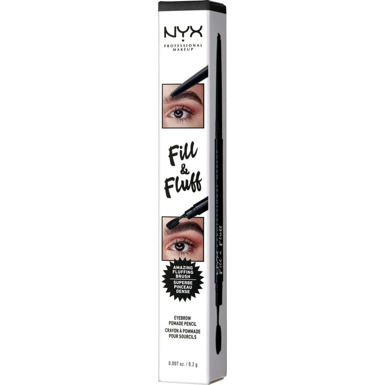 NYX Fill Fluff Eyebrow Pomade Pencil 08 - Black 0.007 Oz by NYX