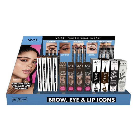Brow, Eye & Lip Icons Counter Display by NYX