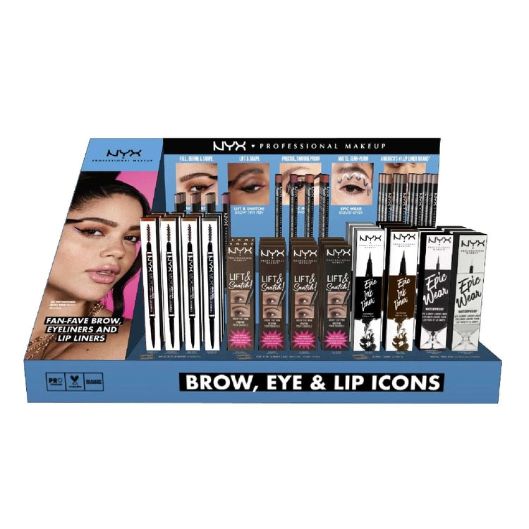Brow, Eye & Lip Icons Counter Display by NYX